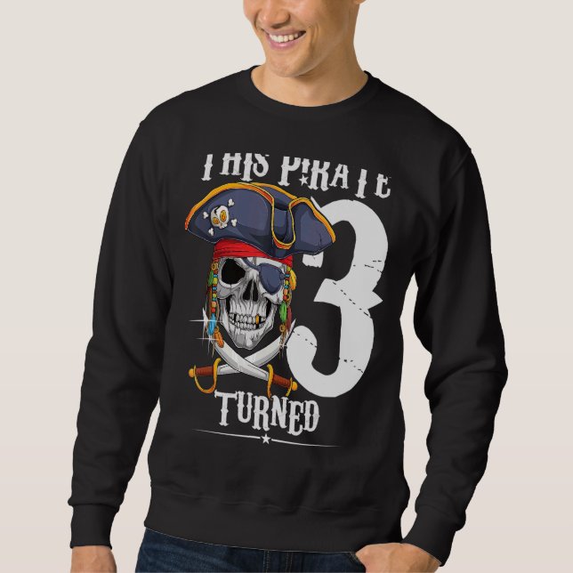 Sweatshirt Ce pirate a tourné 3 ans Garçon fille 3e anniversa (Devant)