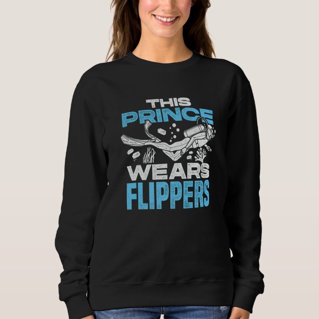 Sweatshirt Ce prince porte des palmes plongeur Scaphandrier  (Devant)
