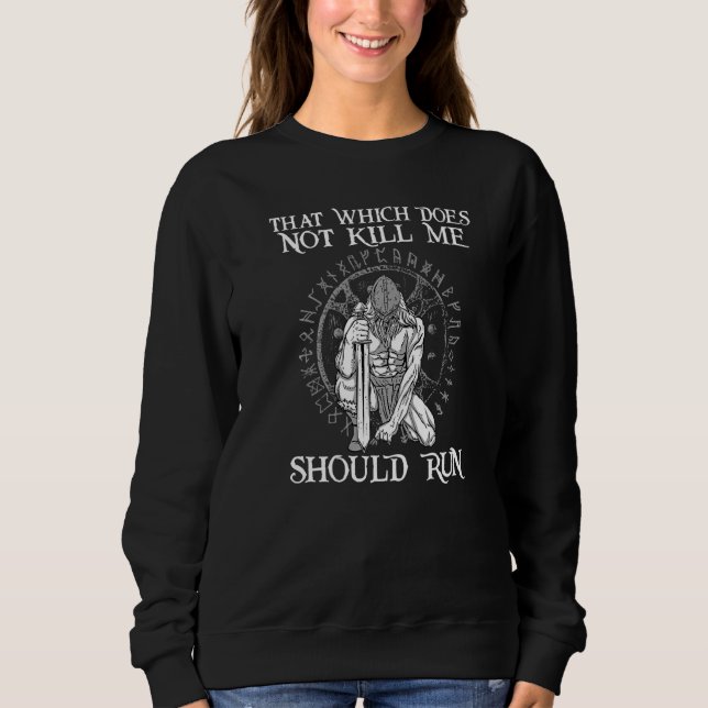Sweatshirt Ce qui ne me tue pas doit courir I Valhalla (Devant)