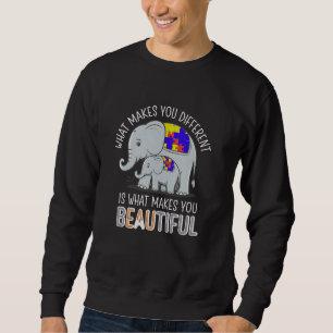 Sweatshirt Ce qui vous rend différents beaux éléphants Autism