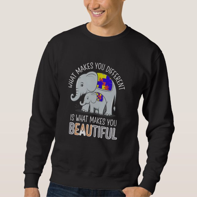 Sweatshirt Ce qui vous rend différents beaux éléphants Autism (Devant)