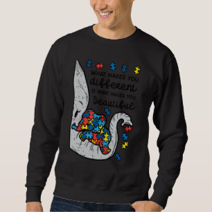 Sweatshirt Ce qui vous rend différents beaux éléphants Autism