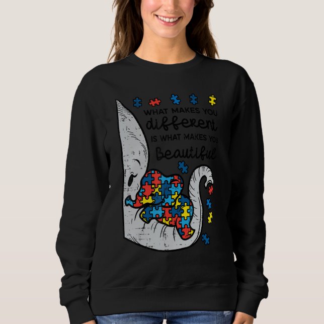 Sweatshirt Ce qui vous rend différents beaux éléphants Autism (Devant)