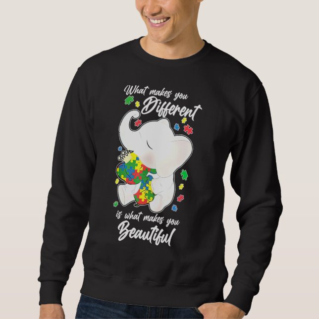 Sweatshirt Ce qui vous rend différents éléphant maman Autisme (Devant)