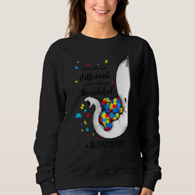 Sweatshirt Ce qui vous rend différents Elephant Maman Autisme (Devant)