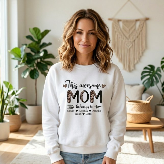 Sweatshirt Ce style de maman géniale et audacieux léopard mam (Créateur téléchargé)