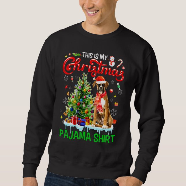 Sweatshirt Ceci est mon pyjama de Noël   Boxer Écharpe Père N (Devant)