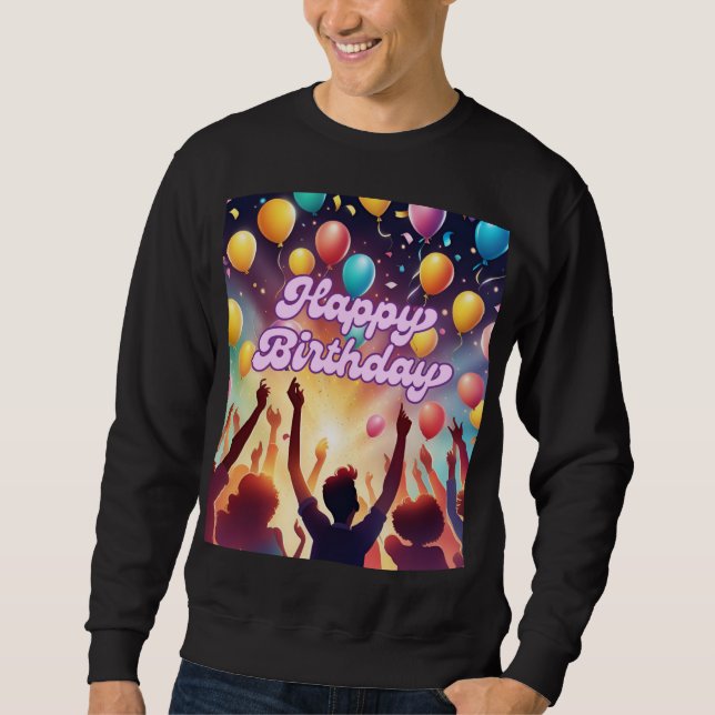 Sweatshirt Célébration d'anniversaire avec fête festive de ba (Devant)