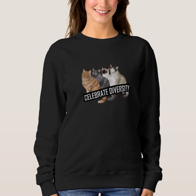 Sweatshirt Célébrer la diversité des graphiques de chat (Devant)