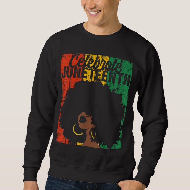 Sweatshirt Célébrer la dix-neuvième rétro couleurs africaines (Devant)