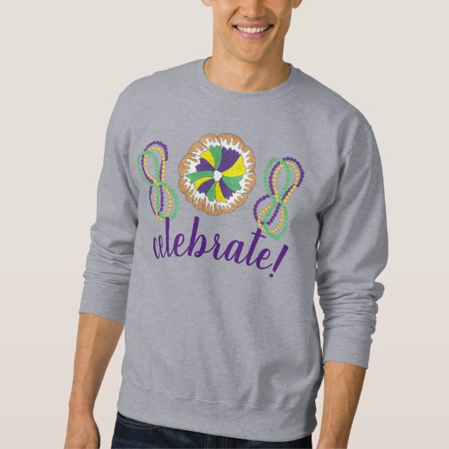 Sweatshirt Célébrer Mardi Gras Carnival Party King Cake (Devant)