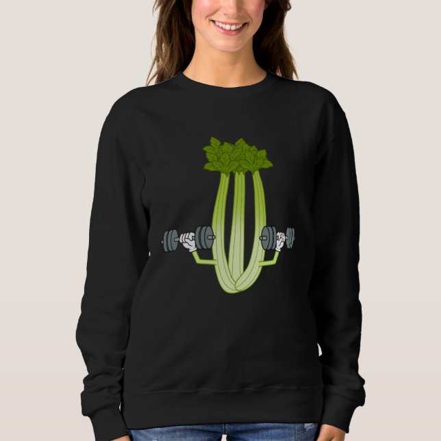 Sweatshirt Celery Workout Ironic Gym Powerlifting Leek (Devant)