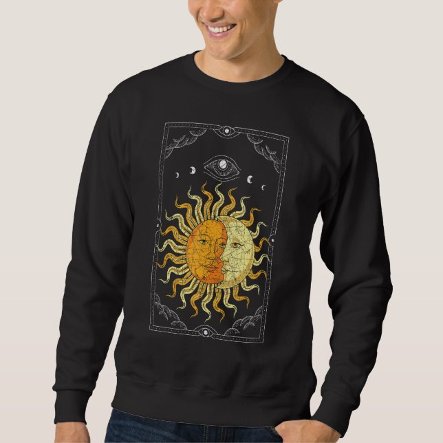 Sweatshirt Celestial Body Boho Sun Moon Astronomy Universe As (Devant)