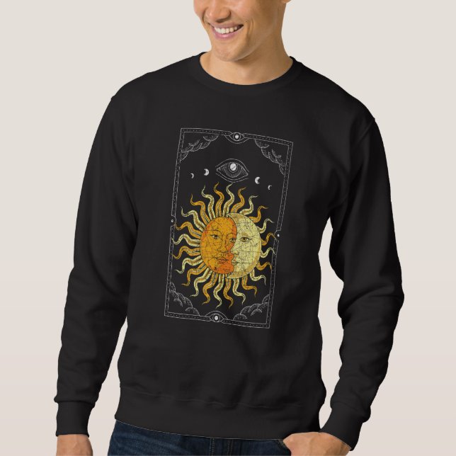 Sweatshirt Celestial Body Boho Sun Moon Astronomy Universe As (Devant)