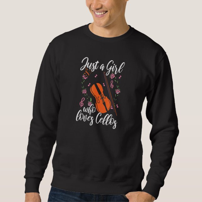 Sweatshirt Cello Juste Une Fille Qui Aime Cellos Cellist (Devant)