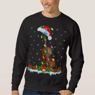 Sweatshirt Cello Music Lover Correspondant Santa Hat Cello Ch