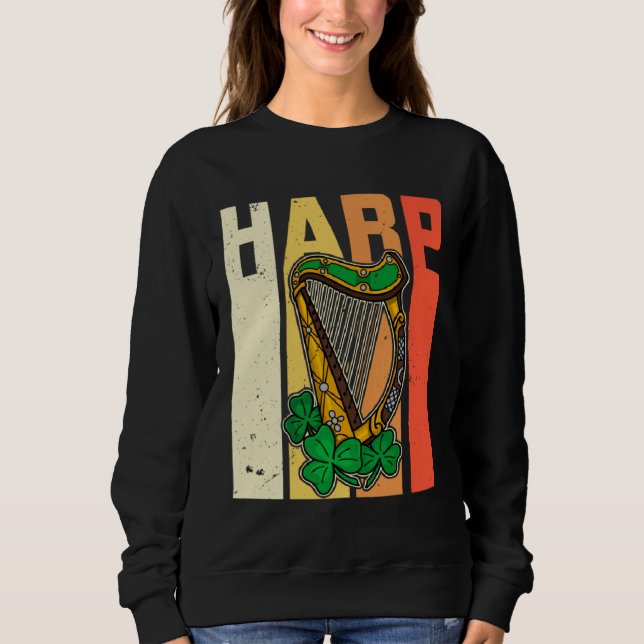 Sweatshirt Celtic Harp Instrument Plucked String Harpist Musi (Devant)