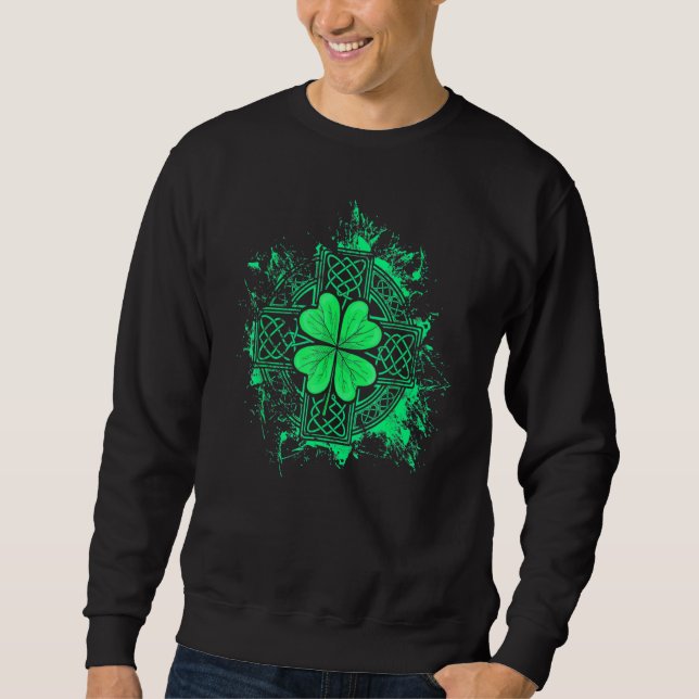 Sweatshirt Celtic Knot Irish Shamrock Three Leaf C St Patrick (Devant)
