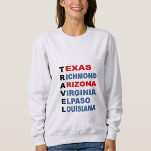 Sweatshirt cendre femme TRAVEL USA