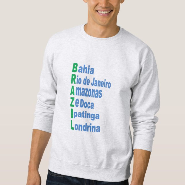 Sweatshirt cendre homme  TOURISME    BRAZIL  (Devant)
