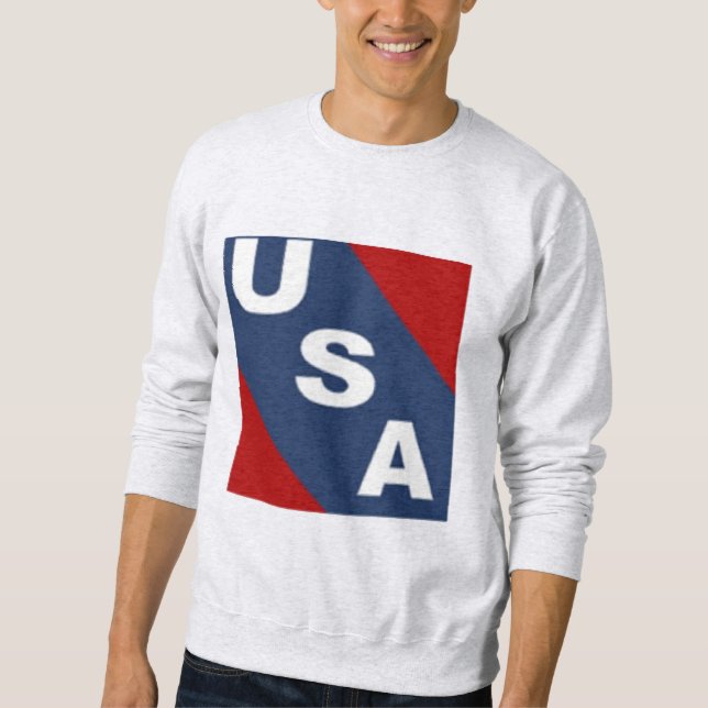 Sweatshirt cendre homme  USA (Devant)