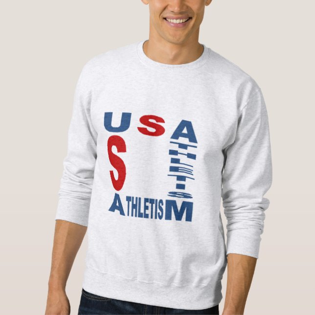 sweatshirt cendre homme  USA  ATHLETISM (Devant)