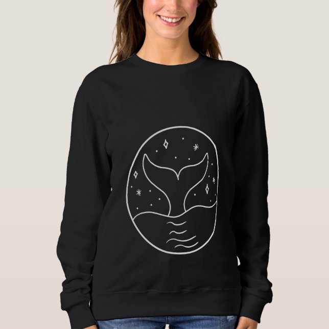 Sweatshirt Cercle de la queue de baleine dans le ciel nocturn (Devant)