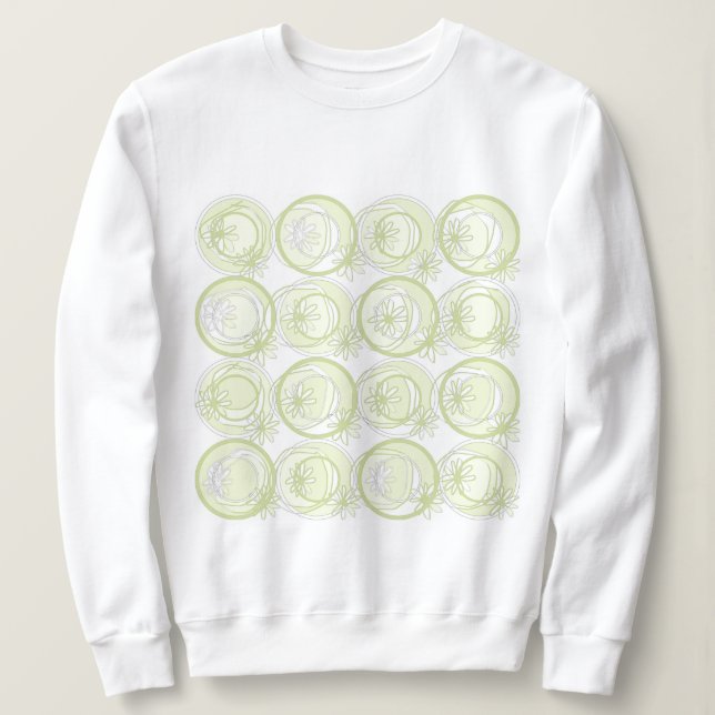Sweatshirt Cercles d'accentuation Fleurs Arrière - plans Mint (Design devant)