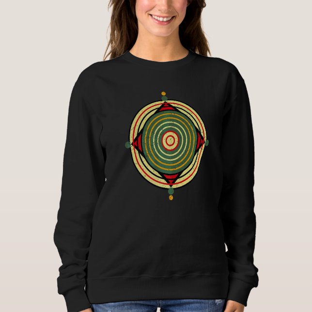 Sweatshirt Cercles et carrés abstraits futuristes (Devant)