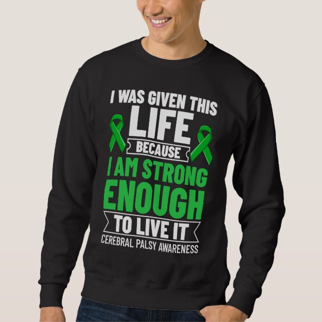 Sweatshirt Cerebral Palsy Green Ribbon Brain Damage Awareness (Devant)