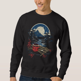 Sweatshirt Cérémonie du thé du Mont Fuji de l'Art Japonais Ch