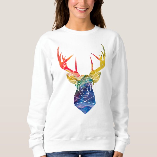 Sweatshirt Cerf aquarelle (Devant)