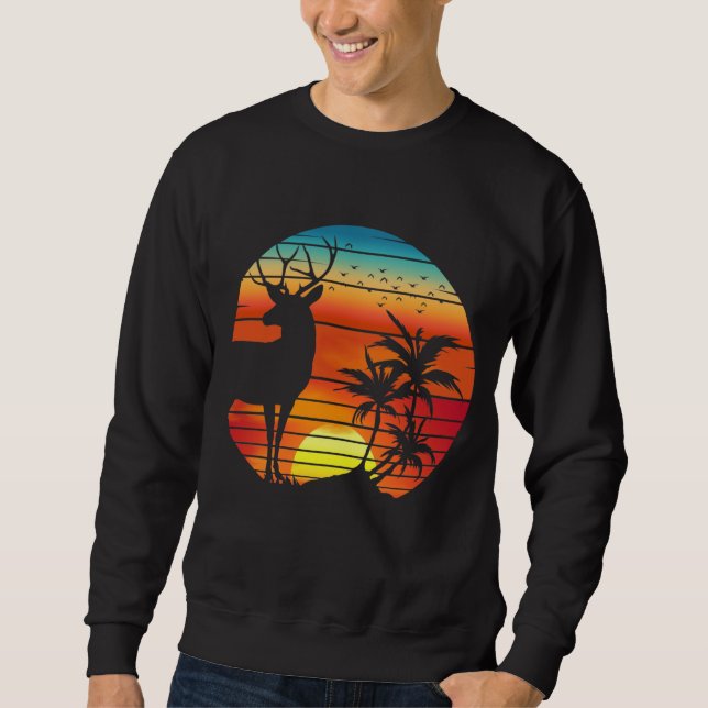 SWEATSHIRT CERF COUCHER DE SOLEIL  (Devant)