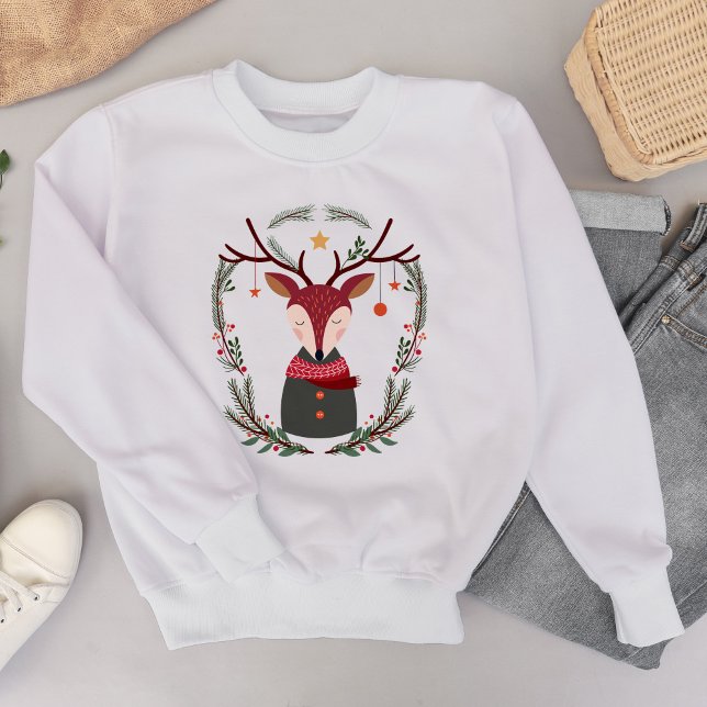 Sweatshirt Cerf de Fête (Créateur téléchargé)