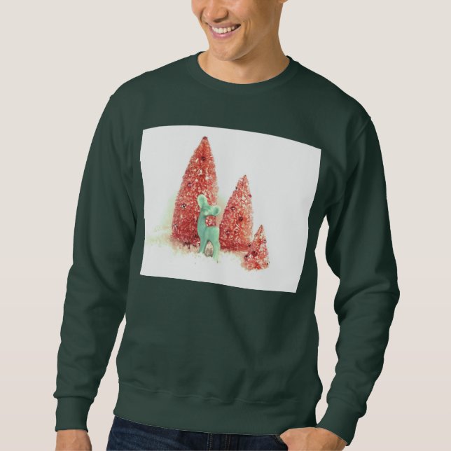 Sweatshirt Cerf de Noël rétro (Devant)