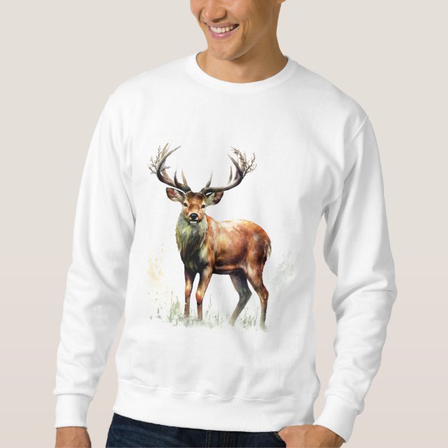 Sweatshirt Cerf énorme à la ramure imposante  (Devant)