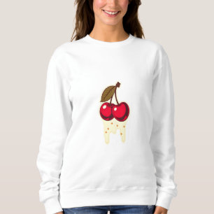 Sweatshirt Cerises rouges avec Graphique de crème séchée