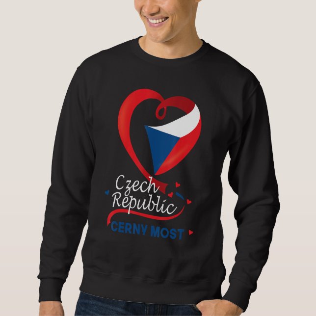 Sweatshirt Cerny La plupart République Tchèque Drapeau Coeur  (Devant)