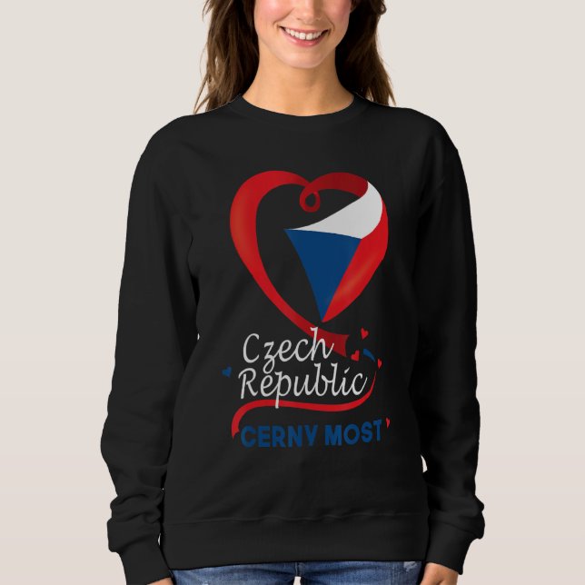 Sweatshirt Cerny La plupart République Tchèque Drapeau Coeur  (Devant)