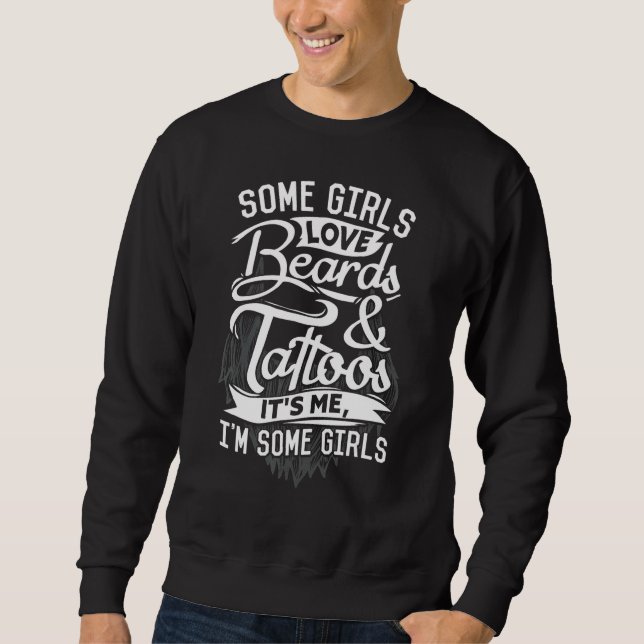 Sweatshirt Certaines filles aiment les ours et les tatouages  (Devant)
