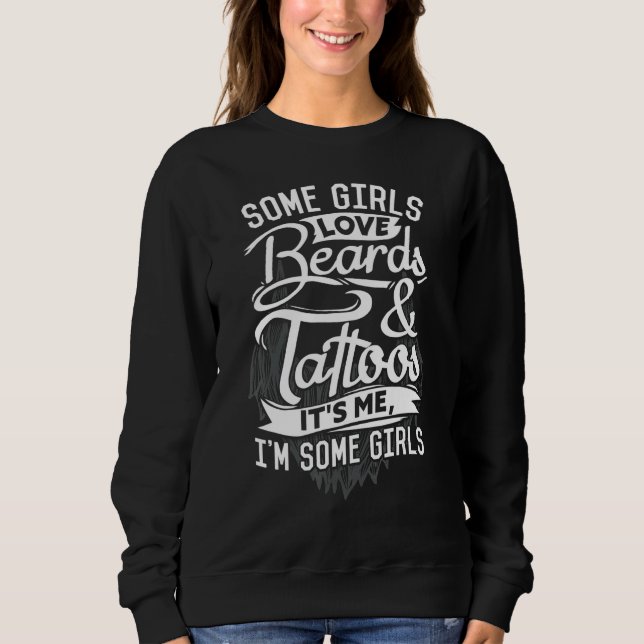 Sweatshirt Certaines filles aiment les ours et les tatouages  (Devant)