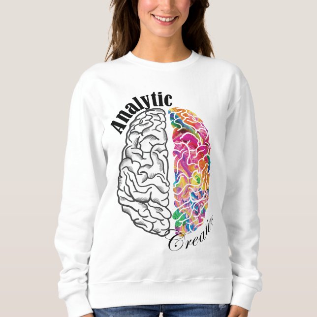 Sweatshirt Cerveau Créatif Analytique À Braine Droite (Devant)