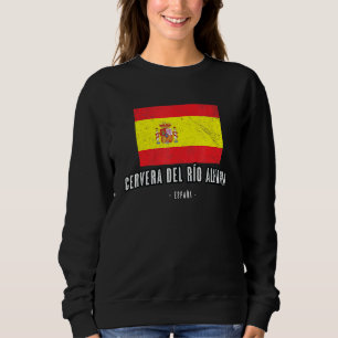 Sweatshirt Cervera Del Ro Alhama Espagne Es Drapeau Ville Ban