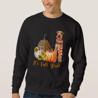 Sweatshirt C'est automne Y'all Airedale Terrier Chien Leopard