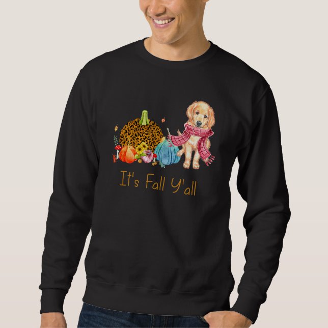 Sweatshirt C'est Automne Y'all Golden Retriever Chien Fall Sc (Devant)