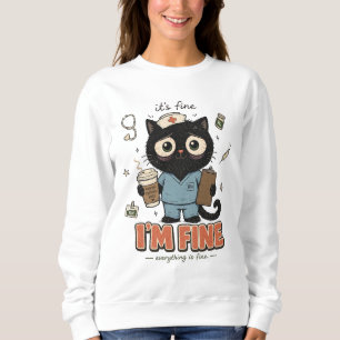 Sweatshirt C'est Bon Je Suis Fin Tout Va Bien Infirmière Drôl