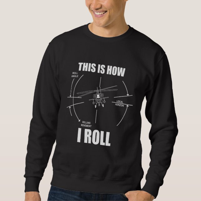 Sweatshirt C'Est Comme Ça Que J'Ai Lancé AH64 Hélicoptère Pil (Devant)