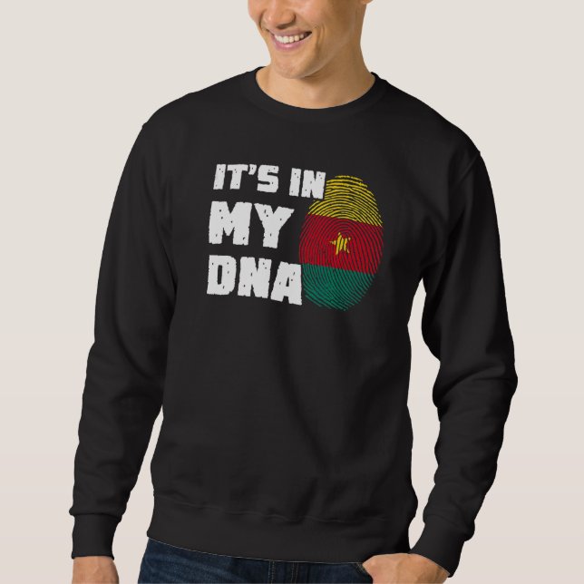 Sweatshirt C'est dans mon ADN Drapeau du Cameroun Empreinte d (Devant)