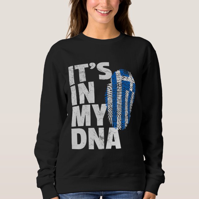 Sweatshirt C'Est Dans Mon Adn Grec Pride Drapeau National Cou (Devant)