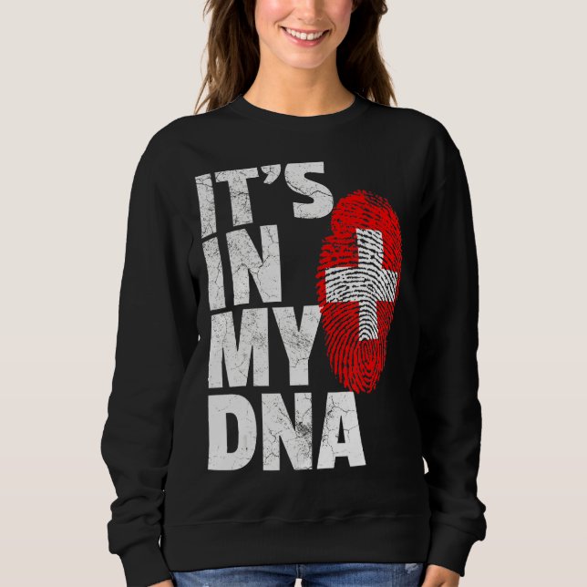 Sweatshirt C'est dans mon Adn Suisse Drapeau Hommes Femmes (Devant)